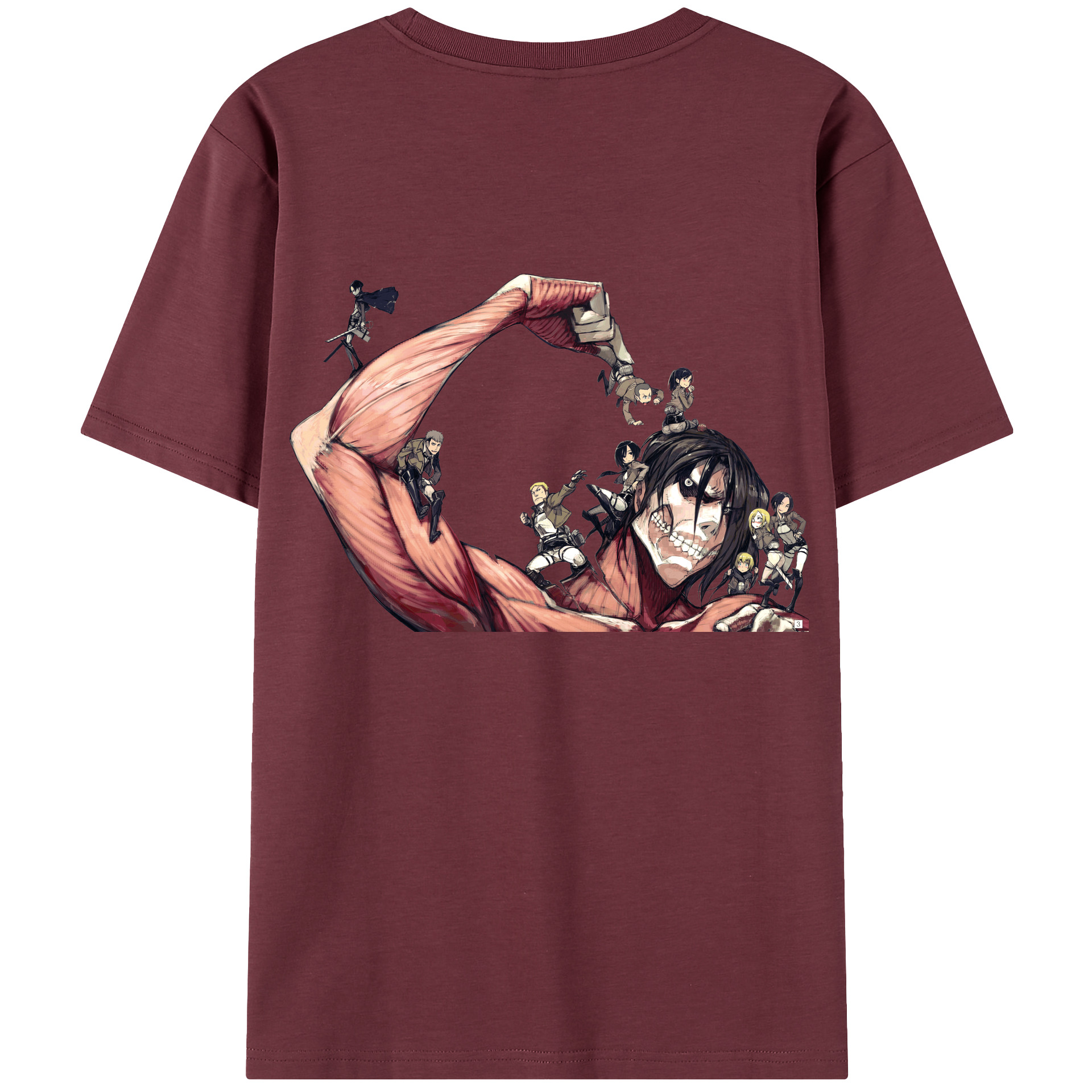 （画像用） 進撃の巨人 Attack on Titan 綿100％半袖Tシャツ（背面プリント）